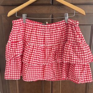 Wild Fable Red Checkered A-Line Skort